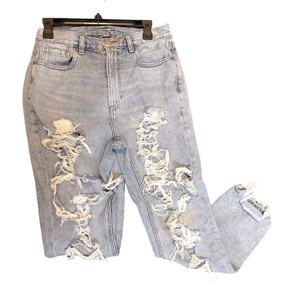 American Eagle Outfitters Denim - American Eagle High-Waisted Distressed Mom Jeans